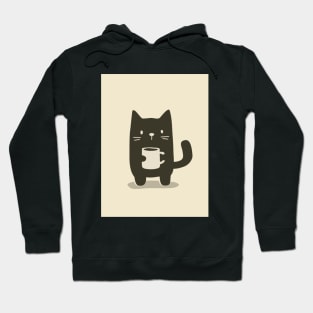 Cute cat model next to a cup of coffee Hoodie